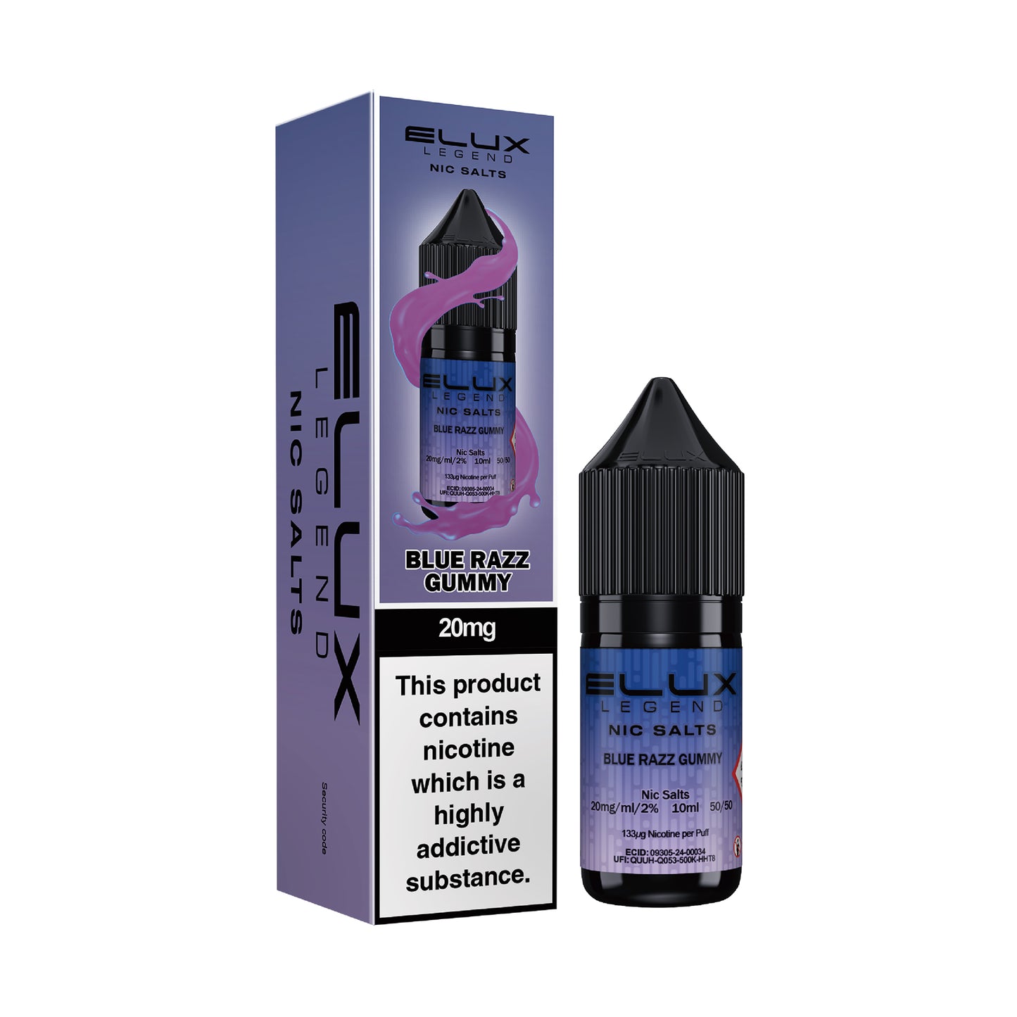 Elux Legend Blue Razz Gummy 10ml Nic Salt