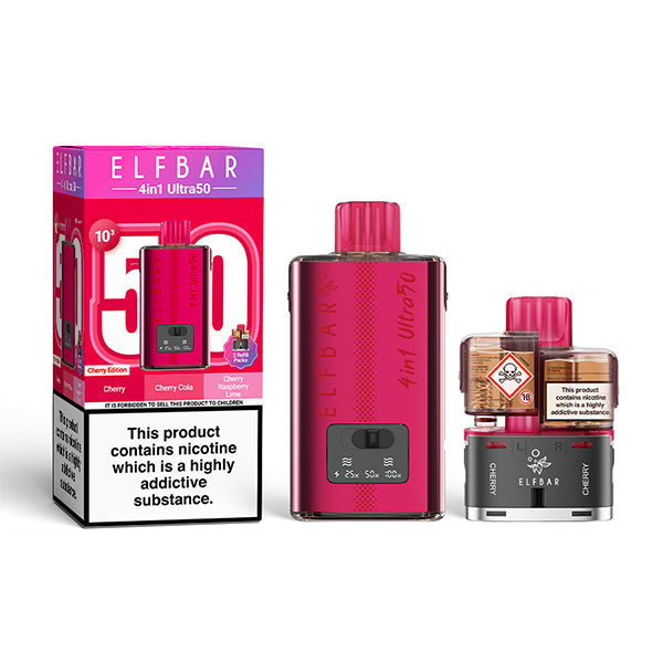 Elf Bar 4 in 1 Ultra 50 Prefilled Pod Kit - Cherry Edition