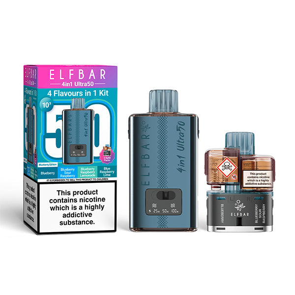Elf Bar 4 in 1 Ultra 50 Prefilled Pod Kit - Blueberry Edition