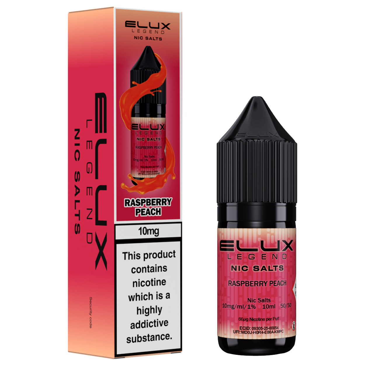 Raspberry Peach Nic Salt by Elux - Nic Salts UK