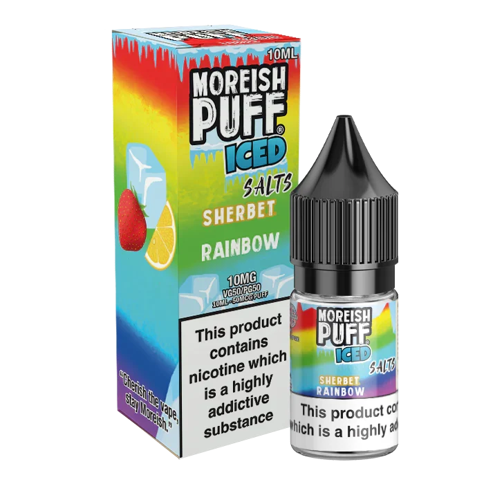 Moreish Puff Iced Rainbow Sherbet 10ml Nic Salt