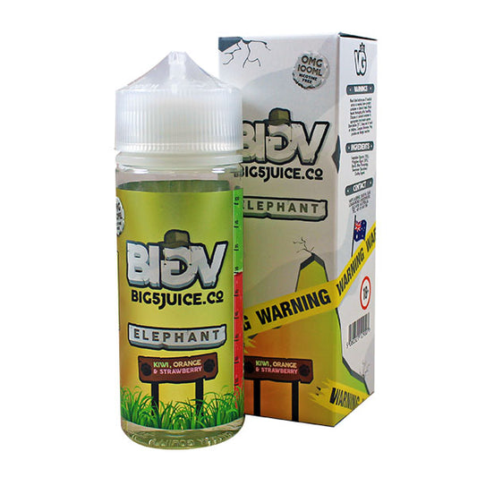 Big 5 Elephant Kiwi Orange & Strawberry E-liquid 100ml Shortfill