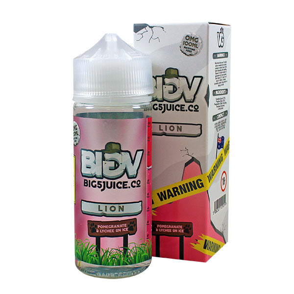 Big 5 Lion Pomegranate & Lychee on Ice E-liquid 100ml Shortfill