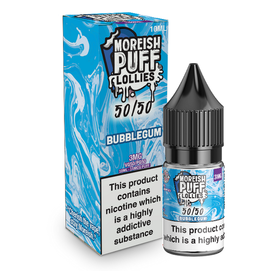 Moreish Puff Lollies 50/50: Bubblegum 10ml E-Liquid-3mg
