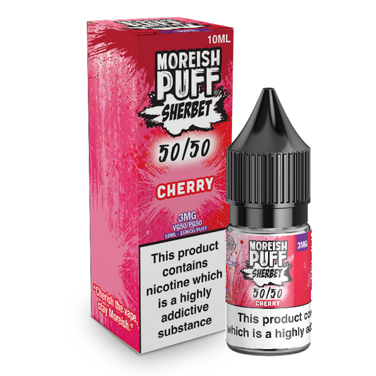 Moreish Puff Sherbet 50/50: Cherry Sherbet 10ml E-Liquid-3mg