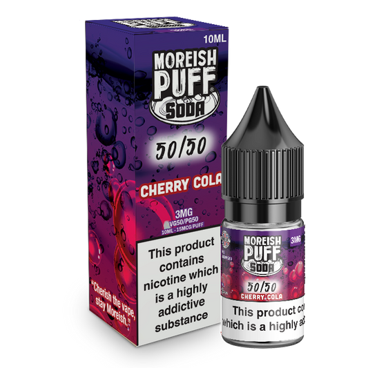 Moreish Puff Soda 50/50: Cherry Cola Soda 10ml E-Liquid-3mg