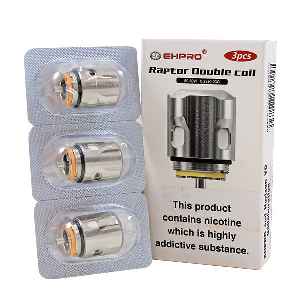 Ehpro Raptor Replacement Coils 3 Pack-Double coil 0.25ohm 60-80W