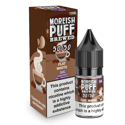 Moreish Puff Brewed 50/50: Flat White 10ml E-Liquid-3mg