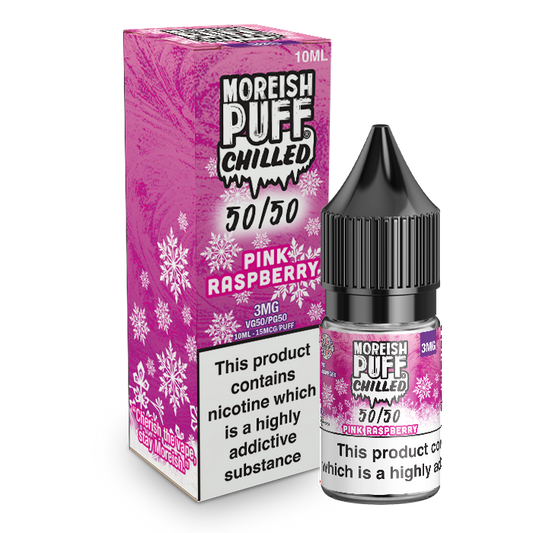 Moreish Puff Chilled 50/50: Pink Raspberry Chilled 10ml E-Liquid-3mg