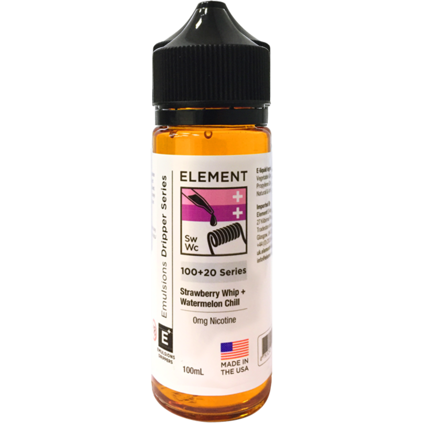 Element Emulsion: Strawberry Whip & Watermelon Chill 0mg 100ml Shortfill E-liquid