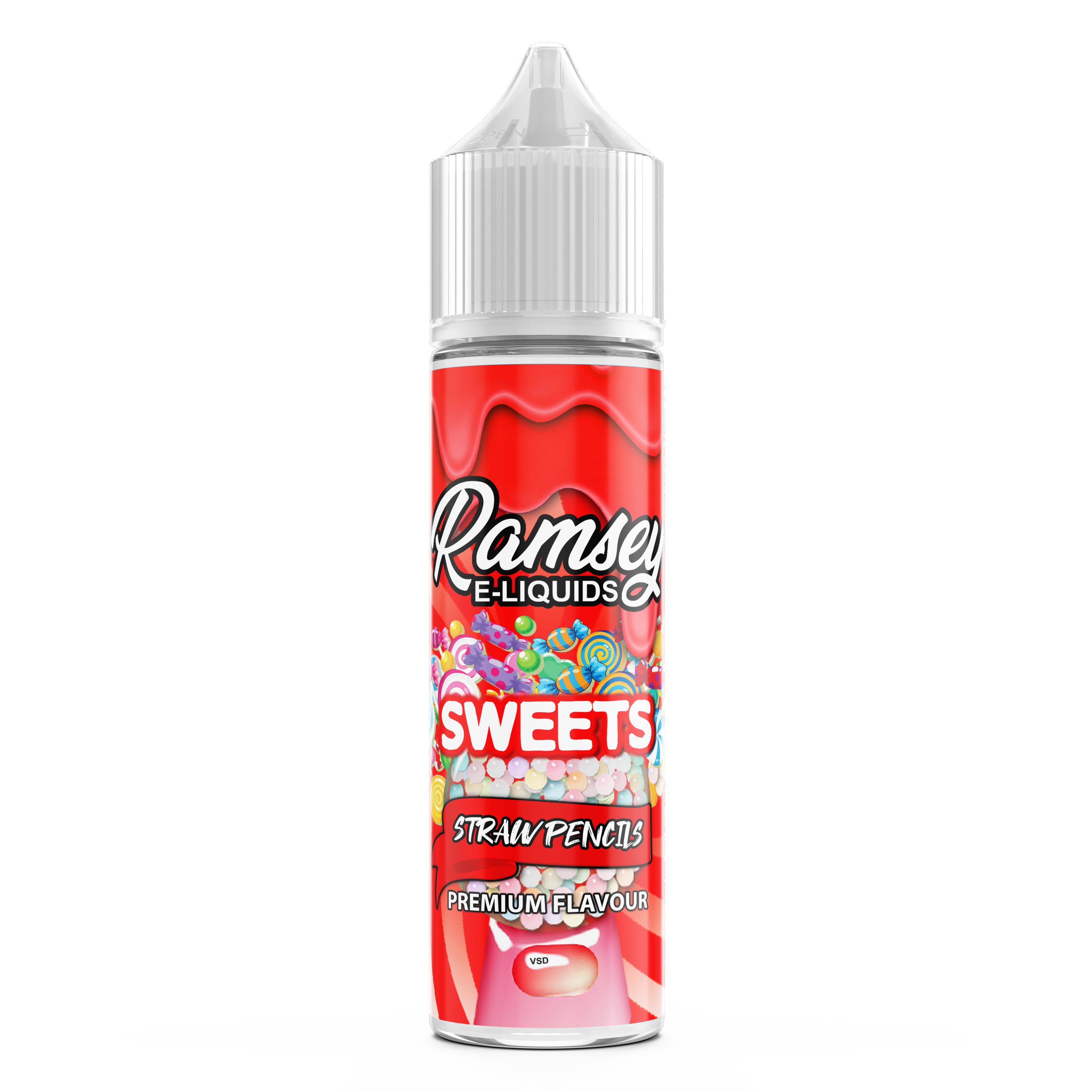 Ramsey E-Liquids Sweets Strawberry Pencils 0mg 50ml Shortfill E-Liquid