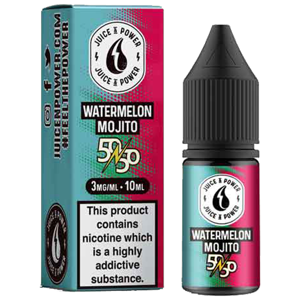 Juice N' Power 50:50 Watermelon Mojito 10ml E-Liquid-3mg