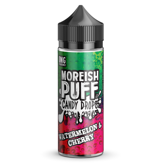 Watermelon & Cherry Candy Drops E-Liquid by Moreish Puff 100ml Shortfill