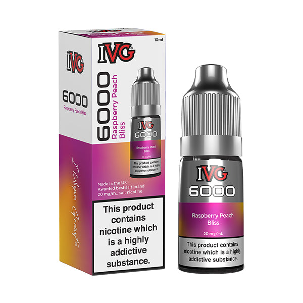 Raspberry Peach Bliss IVG 6000 Nic Salt E-Liquid