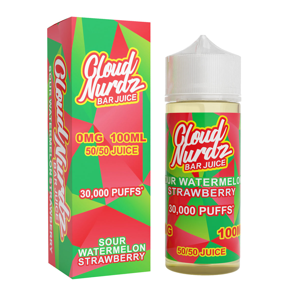 Sour Watermelon Strawberry E-Liquid by Cloud Nurdz - Shortfills UK