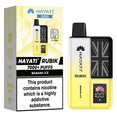 Hayati Rubik 7000+ Puff Prefilled Vape Kit -Disposables UK – Vapor Shop  Direct