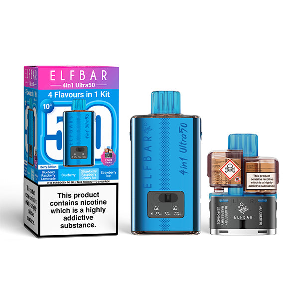 Elf Bar 4 in 1 Ultra 50 Prefilled Pod Kit - Berry Edition