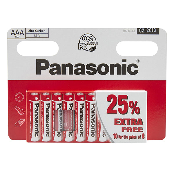 Panasonic AAA R03 Zinc Carbon Batteries 10 Pack – Vapor Shop Direct