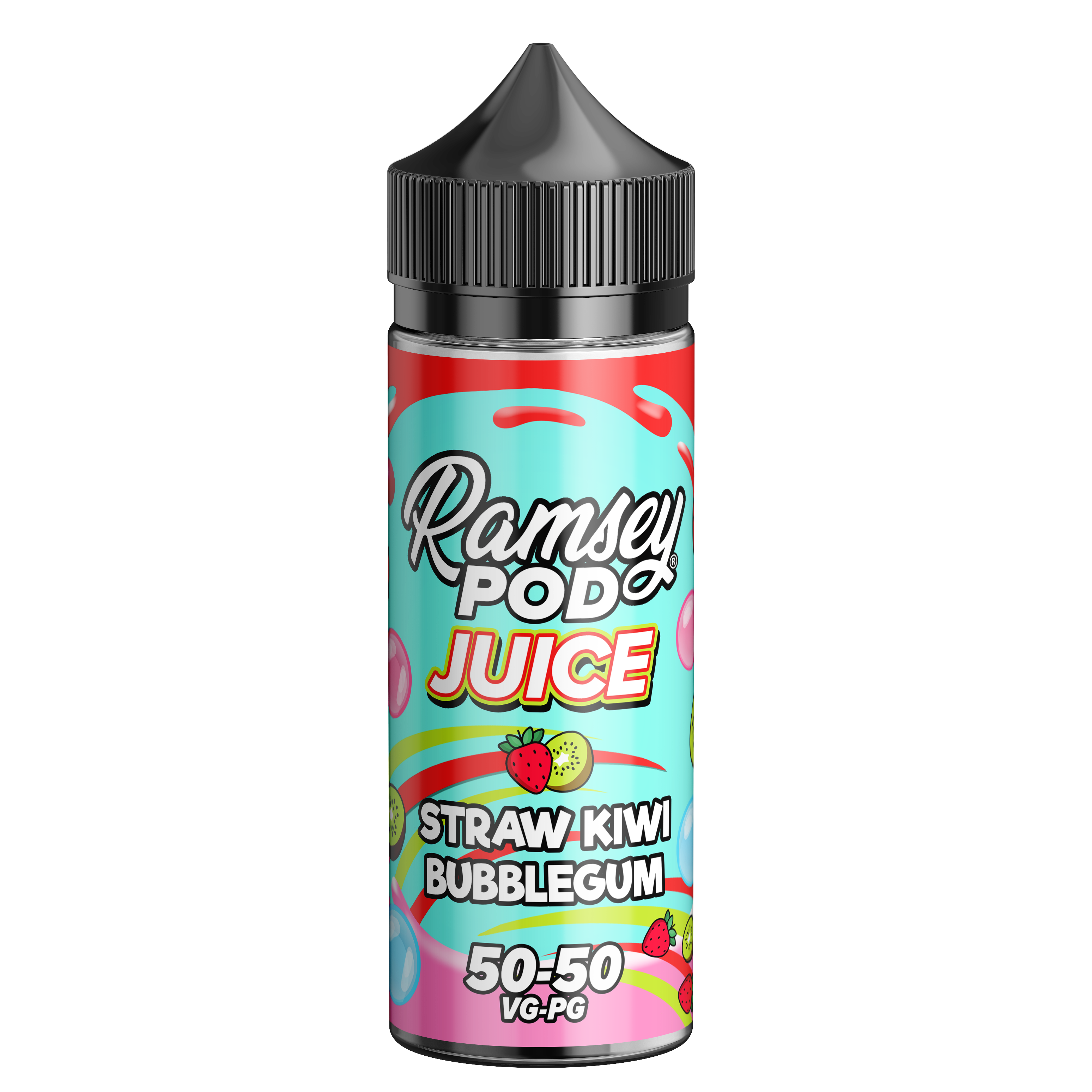 Straw Kiwi Bubblegum by Ramsey Pod Juice 100ml Shortfill