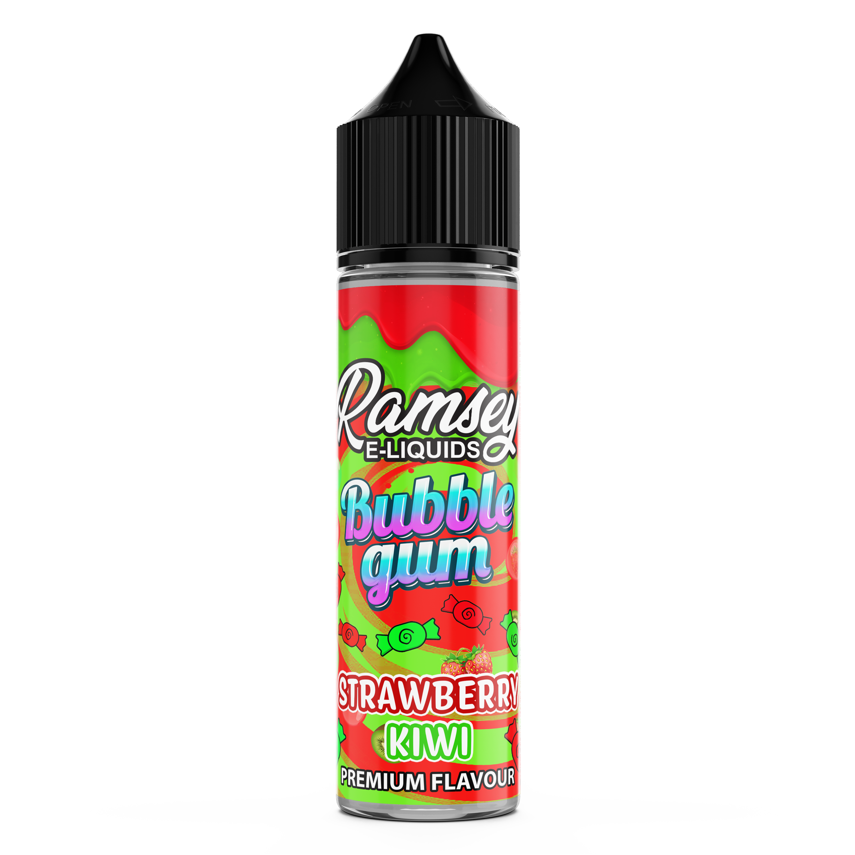 Ramsey E-Liquids Bubblegum Strawberry Kiwi 0mg 50ml Shortfill E-Liquid