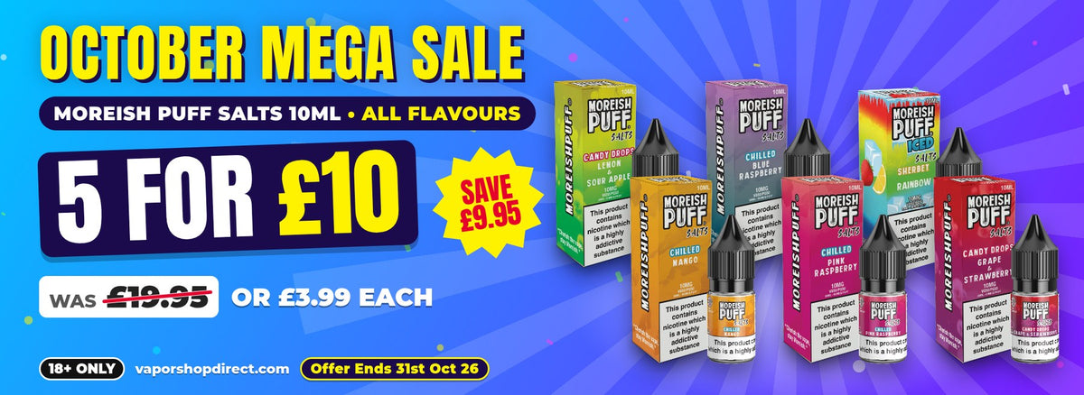 Moreish Puff Salts 10ml - 5 for £10 - October Mega Sale (desktop)