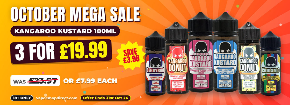 Kangaroo Kustard 100ml shortfills - 3 for £19.99 - October Mega Sale (desktop)