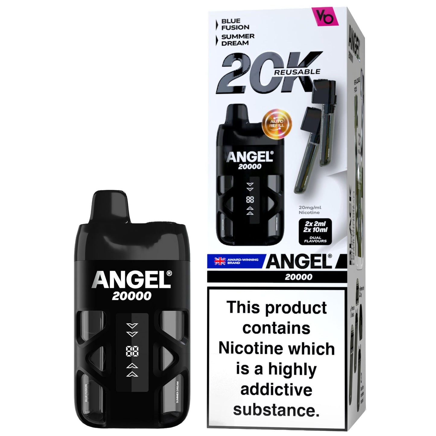 Vapes Bars Angel 20K Prefilled Pod Vape Kit - Black Edition
