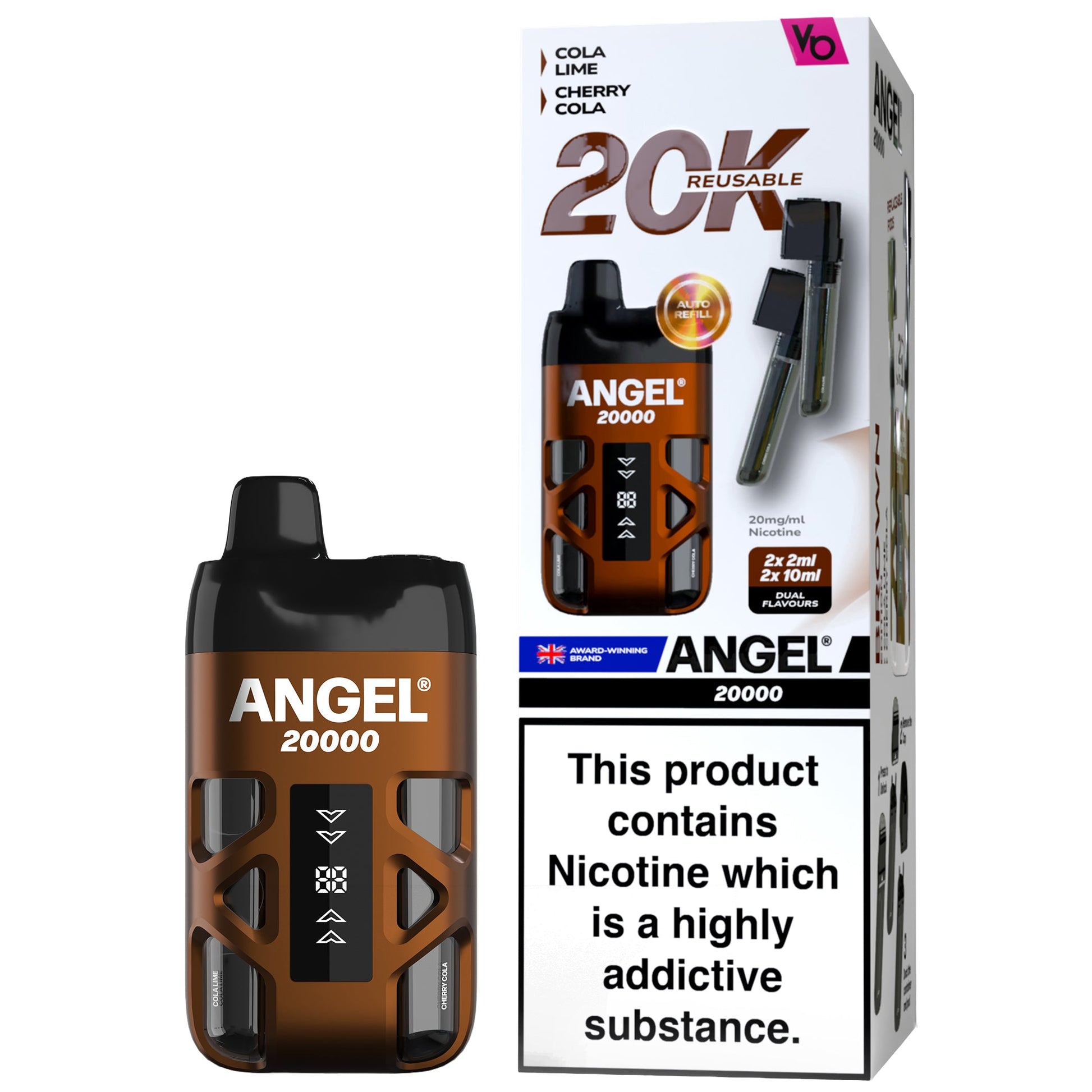 Vapes Bars Angel 20K Prefilled Pod Vape Kit - Brown Edition