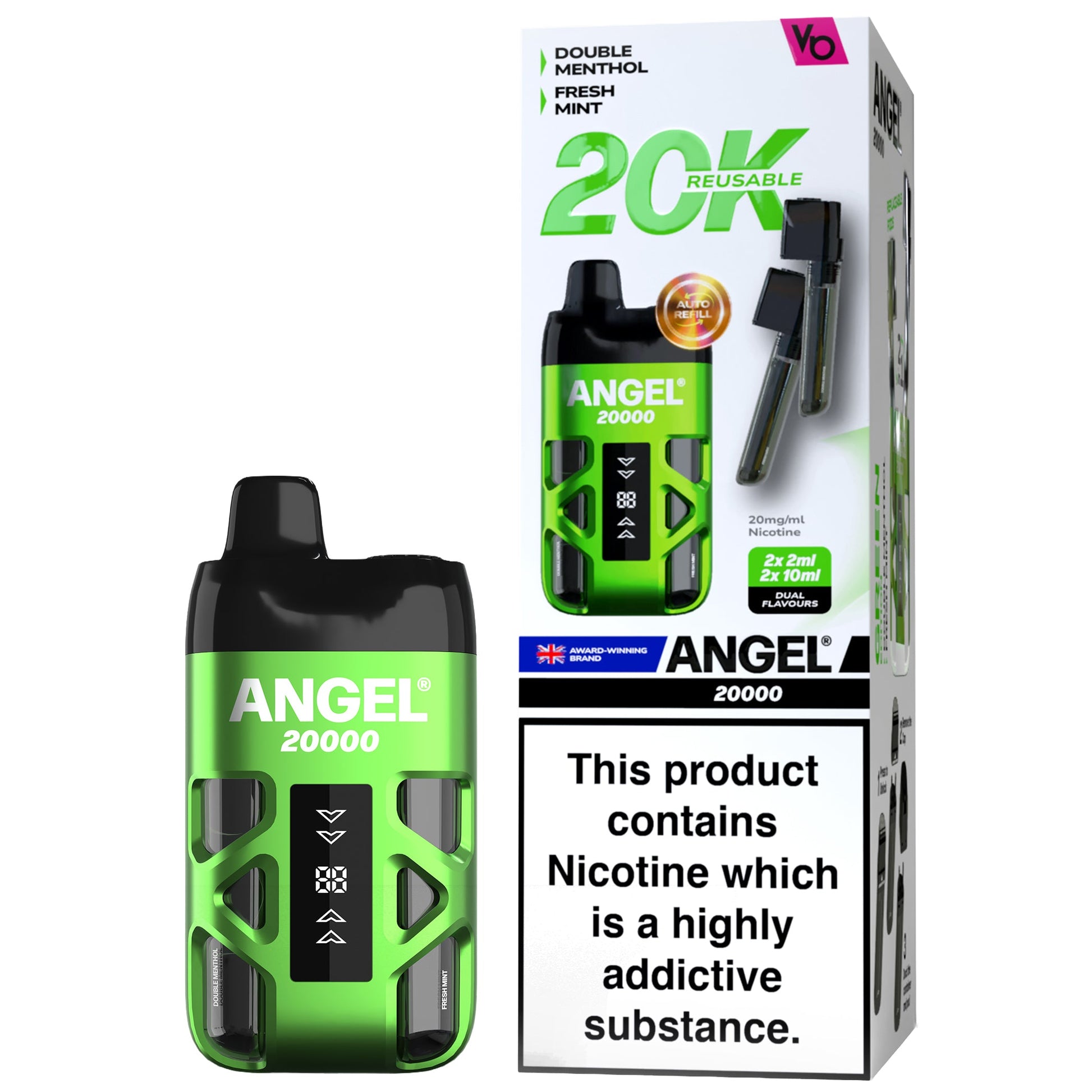Vapes Bars Angel 20K Prefilled Pod Vape Kit - Green Edition