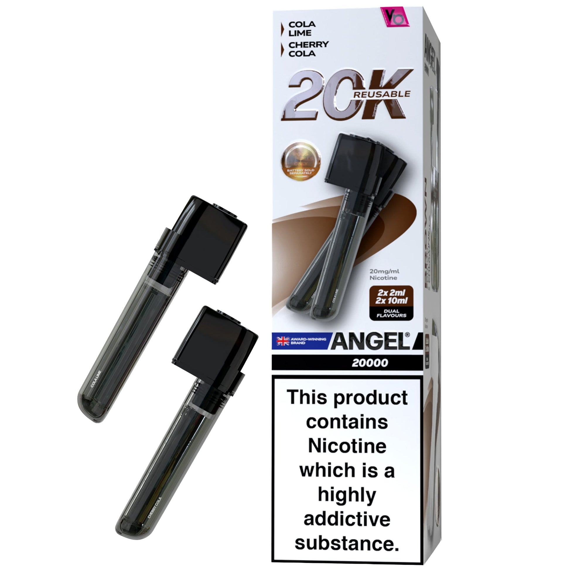 Vapes Bars Angel 20K Prefilled Vape Pods + Refill Container - Brown Edition