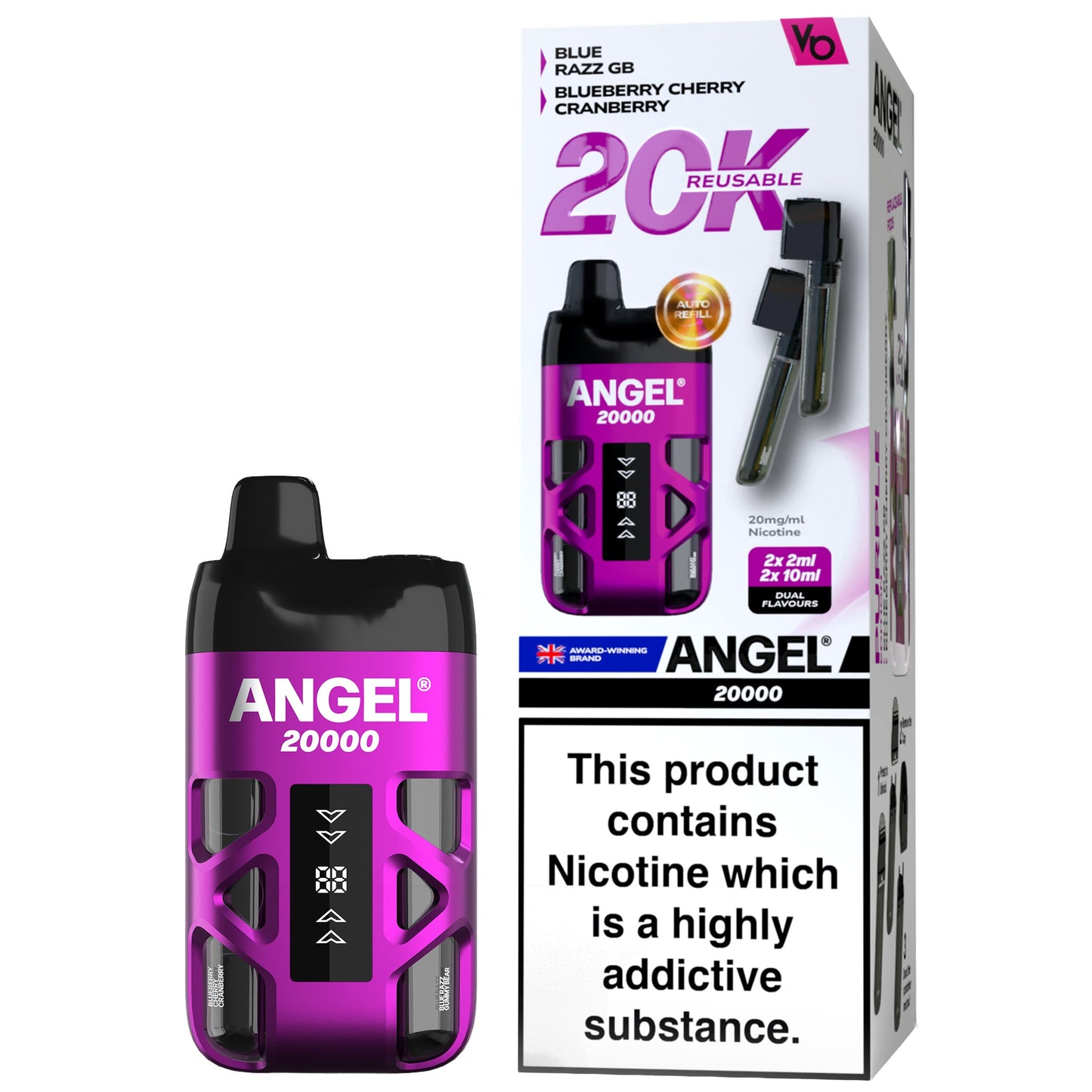 Vapes Bars Angel 20K Prefilled Pod Vape Kit - Purple Edition