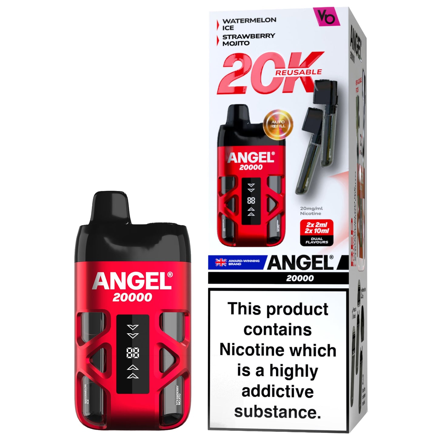 Vapes Bars Angel 20K Prefilled Pod Vape Kit - Red Edition