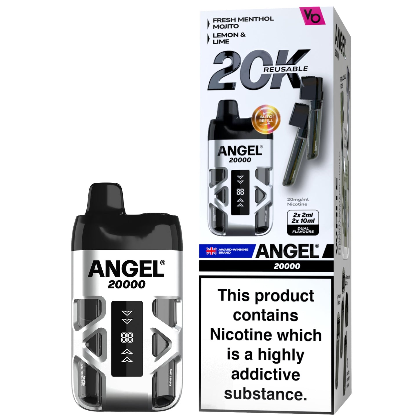 Vapes Bars Angel 20K Prefilled Pod Vape Kit - White Edition