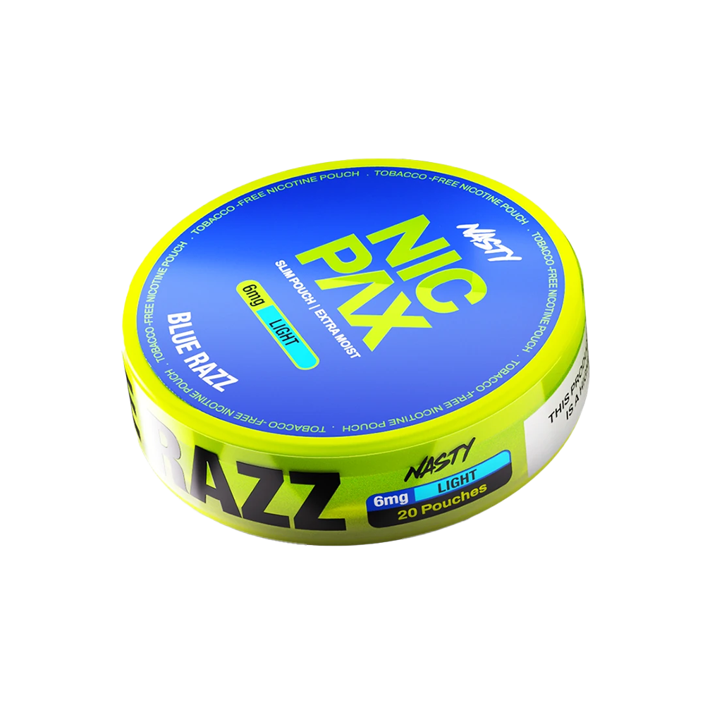 Blue Raz Nik Blue Razz Nasty Nic Pax Nicotine Pouches – Vapor Shop Direct