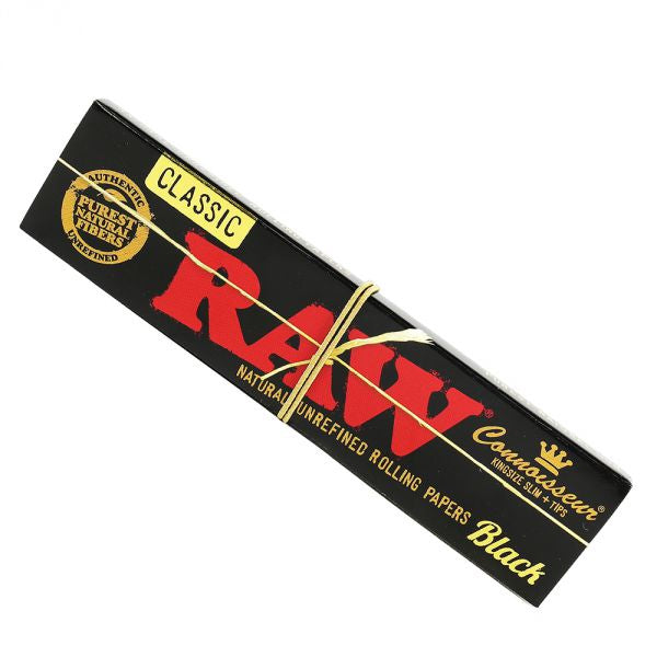 RAW Black King Size Slim Rolling Paper & Tips