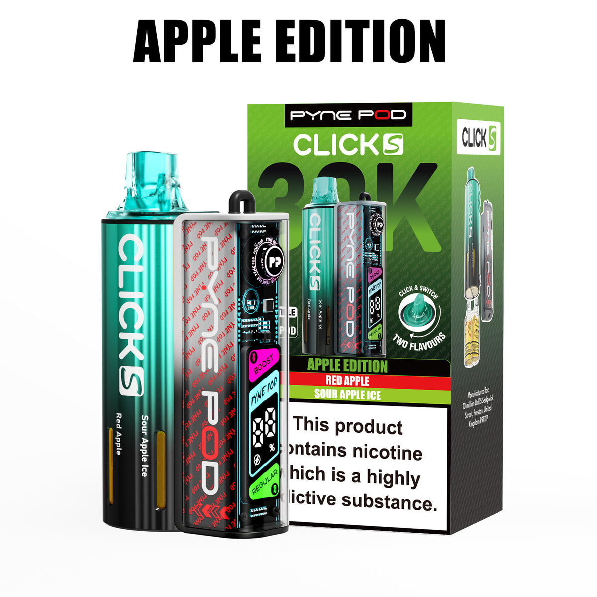Pyne Pod Click S 30K Vape Kit Apple Edition