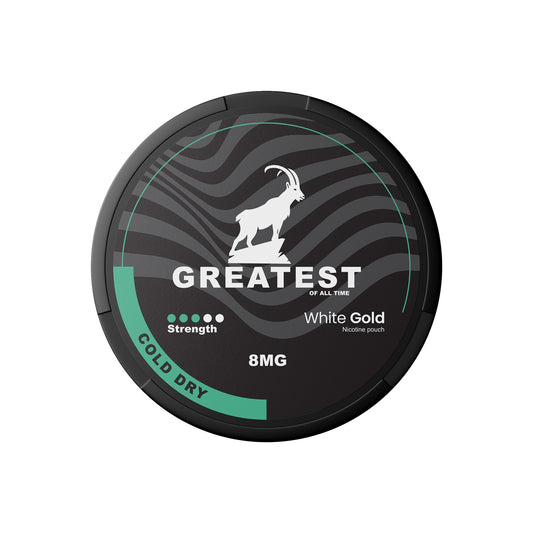 Greatest Cold Dry White Gold Nicotine Pouches 8mg - 20 Pouches