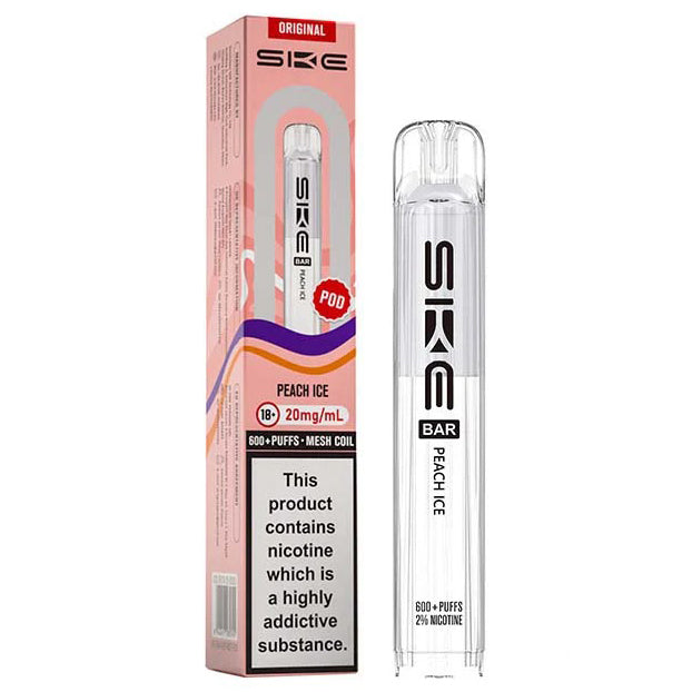 Peach Ice Bar 600 20mg Prefilled Pods by SKE Crystal