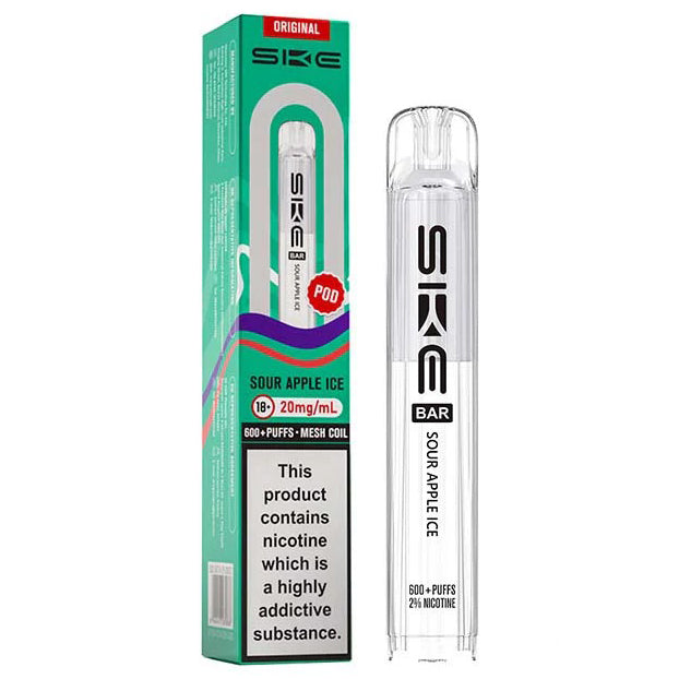 Sour Apple Ice Bar 600 20mg Prefilled Pods by SKE Crystal
