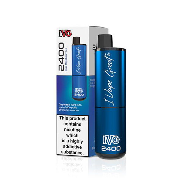 IVG 2400 Blue Raspberry Ice Disposable Vape