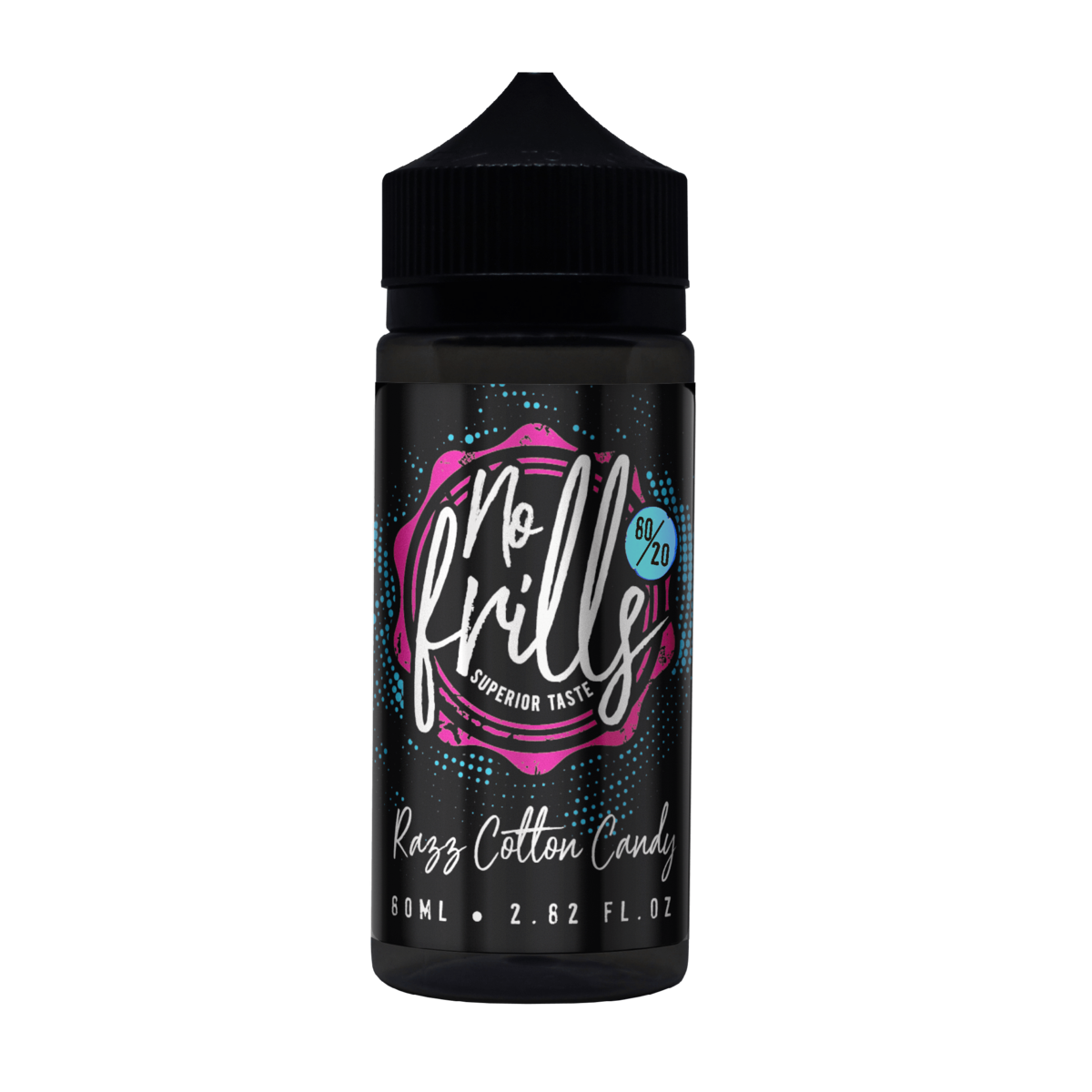 Razz Cotton Candy E-liquid by No Frills 80ml Shortfill