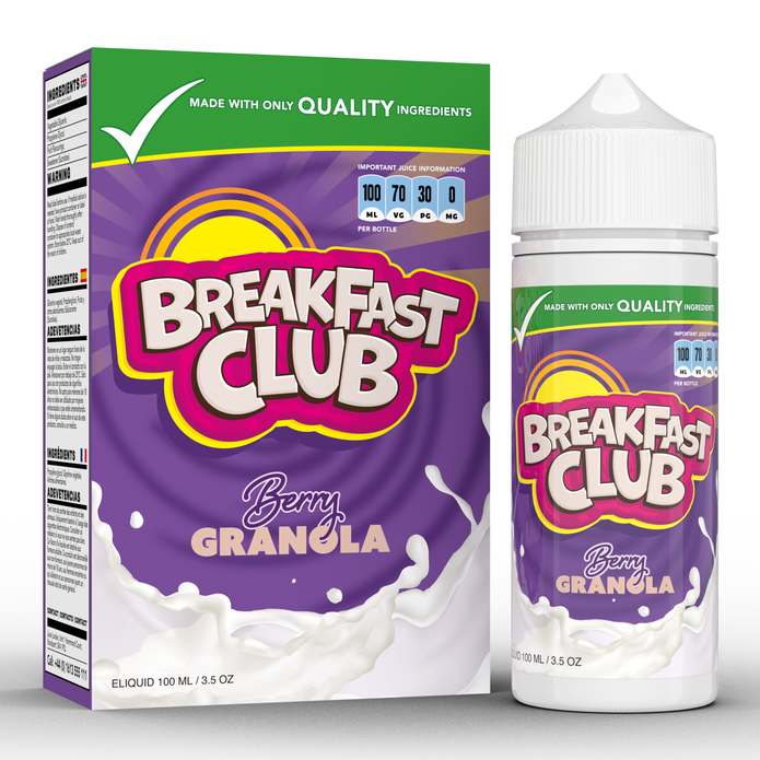 Breakfast Club Berry Granola 0mg 100ml Shortfill E-Liquid