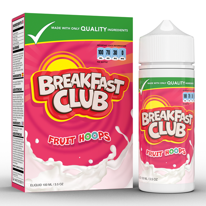 Breakfast Club Fruit Hoops 0mg 100ml Shortfill E-Liquid