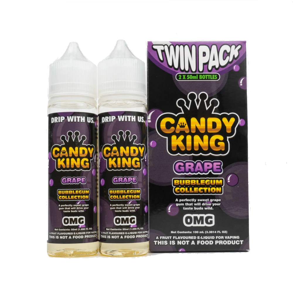 Candy King Twin Pack Bubblegum Collection Grape 50ml Short Fills