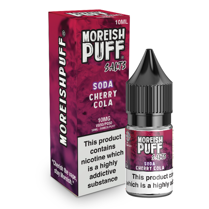 Moreish Puff Salts Cherry Cola Soda 10ml Nic Salt-10mg