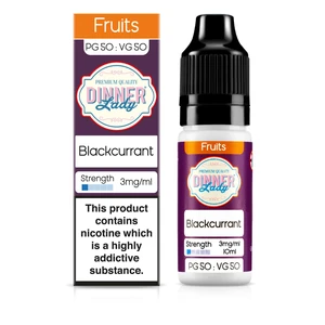 Dinner Lady Fruits 50/50: Blackcurrant 10ml E-Liquid-3mg