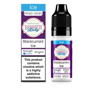 Dinner Lady Ice 50/50: Blackcurrant Ice 10ml E-Liquid-3mg