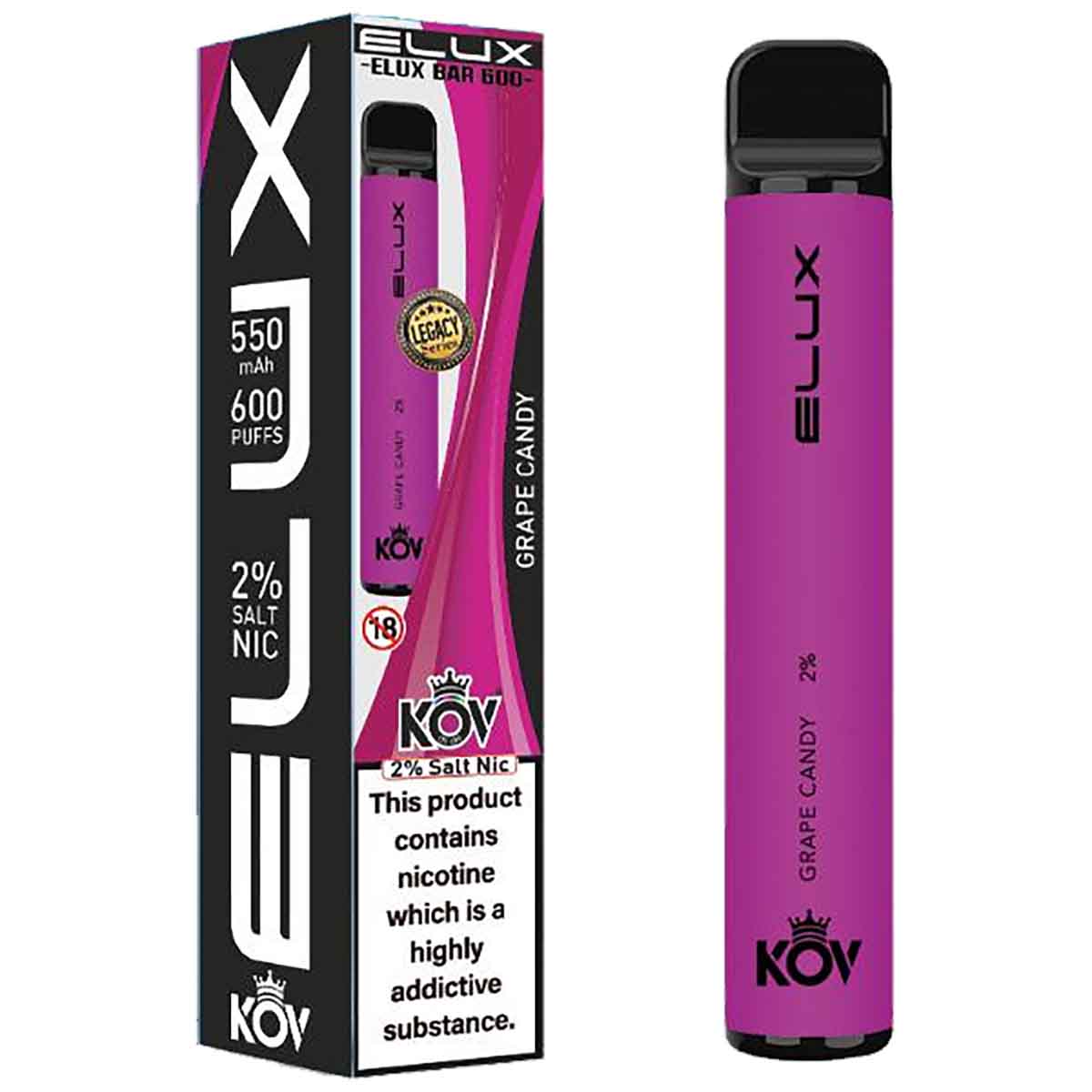 Elux Bar 600 Legacy Series Disposable Vape Device - Grape Candy
