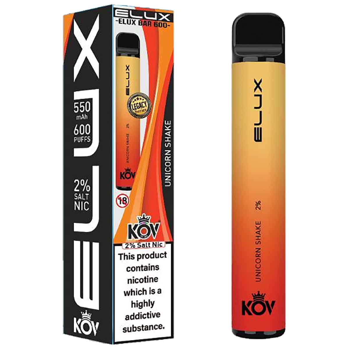 Elux Bar 600 Legacy Series Disposable Vape Device - Unicorn Shake
