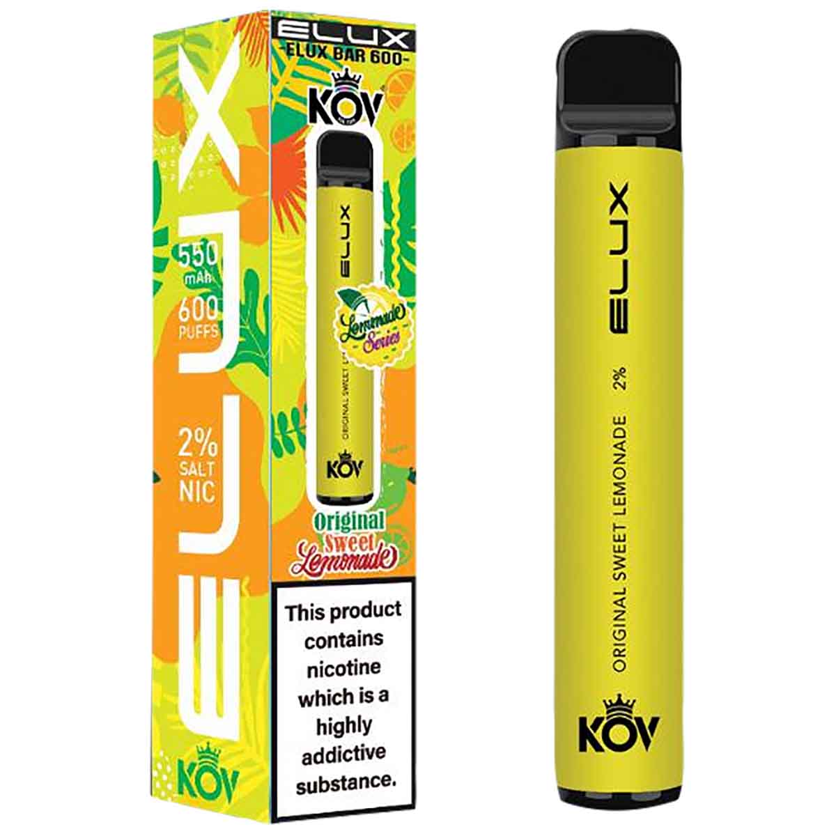 Elux Bar 600 Lemonade Range Disposable Vape Device - Original Sweet Lemonade